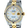 Image 2 : Rolex Mens Two Tone MOP String Diamond & Sapphire 36MM Datejust Wristwatch
