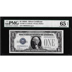 1928A $1 Funnyback Silver Certificate Note Fr.1601 PMG Gem Uncirculated 65EPQ