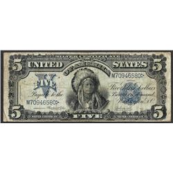 1899 $5 Indian Chief Silver Certificate Note