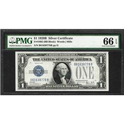 1928B $1 Funnyback Silver Certificate Note Fr.1602 PMG Gem Uncirculated 66EPQ