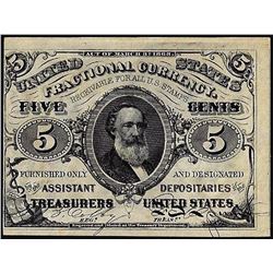 March 3, 1863 Five Cents Third Issue Fractional Currency Note