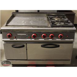 R77) LINCOLN COMBINATION RANGE W/ 2 BURNER, 28"