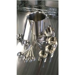 STAINLESS MEASURE SET - LOT OF 15 PIECES