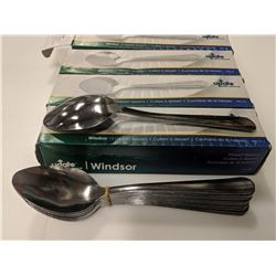 SS DESSERT SPOONS, WINDSOR SERIES - LOT OF 48