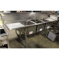 ELKAY S.S.P. 3-WELL S/S DUAL-RUNOFF SINK W/