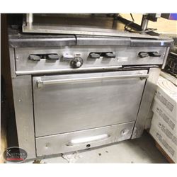 R25) 6 BURNER RANGE WITH OVEN ON CASTORS