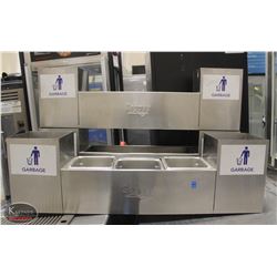 R118) LOT OF 3 STAINLESS STEEL CONDIMENT HOLDER.