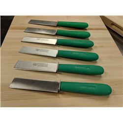 4.5" GREEN HANDLE CUT-OFF KNIVES-LOT OF 6