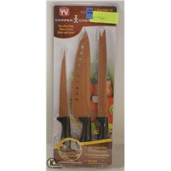 NEW COPPER CHEF 3PC KNIFE SET