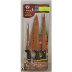 NEW COPPER CHEF 3PC KNIFE SET