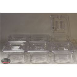 1/6 SIZE INSERTS WITH SLOT LIDS - LOT OF 6