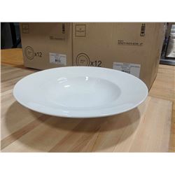 12" WHITE PORCELAIN PASTA BOWLS,20OZ LOT OF 12