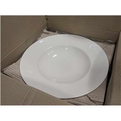 12" WHITE PORCELAIN PASTA BOWLS,20OZ LOT OF 12
