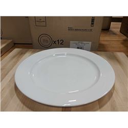 11-7/8 WHITE PORCELAIN PLATES,INFINITY-LOT OF 12