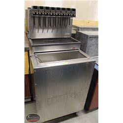 R159) LANCER 8 HEAD BEVERAGE DISPENSER W/ ICE BIN