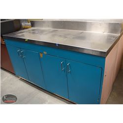 R155) STAINLESS STEEL TOP STORAGE CABINET