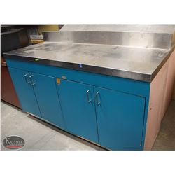 R156) STAINLESS STEEL TOP STORAGE CABINET