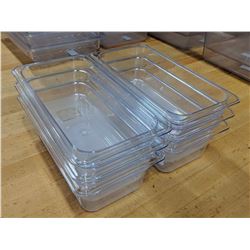 1/3 SIZE, 4" DEEP POLYCARB INSERTS-LOT OF 6