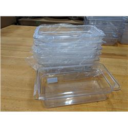 1/3 SIZE, 4" DEEP POLYCARB INSERTS-LOT OF 6