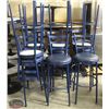 Image 1 : R27) 11 BLUE HIGH BACK BAR STOOLS