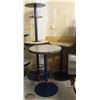 Image 1 : R28) 4 ROUND BAR HIGHT TABLES W/ FOOTRAILS