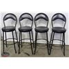 Image 1 : R29) 4 BLACK HIGH BACK BAR STOOLS