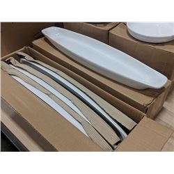 17.5" X 4" PORCELAIN CANOE PLATE-LOT OF 4 (1 BOX