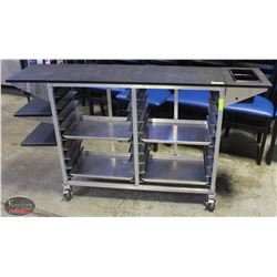 COMMERCIAL FOOD SERVICE CART W/ 1/2-SIZE BUN PANS