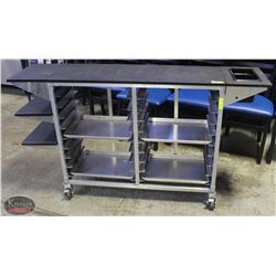 COMMERCIAL FOOD SERVICE CART W/ 1/2-SIZE BUN PANS