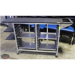 COMMERCIAL FOOD SERVICE CART W/ 1/2-SIZE BUN PANS