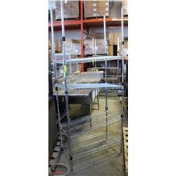 3' CHROME-WIRE 4-TIER COMMERCIAL STORAGE RACK