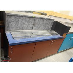 R157) STORAGE CABINET W/ GLASS DISPLAY CASE