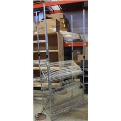 3' CHROME-WIRE 4-TIER COMMERCIAL STORAGE RACK