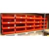 Image 1 : LOT OF 20 RED PLASTIC STACKING STORAGE BINS
