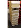 Image 1 : LOT OF 18 WHITE PLASTIC STACKING STORAGE BINS