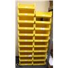 Image 1 : LOT OF 21 YELLOW PLASTIC STACKING STORAGE BINS