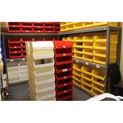 3 SECTION OF GREY ULINE METAL STORAGE RACKS W/