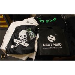 10 ASSORTED SIZED T-SHIRTS W/ 3 REUSABLE BAGS &