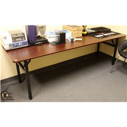 BROWN 95" WOOD FINISH FOLDING TABLE