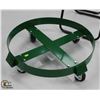 Image 1 : ULINE GREEN 55 GALLON STEEL DRUM DOLLY