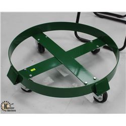 ULINE GREEN 55 GALLON STEEL DRUM DOLLY