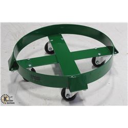ULINE GREEN 30 GALLON STEEL DRUM DOLLY