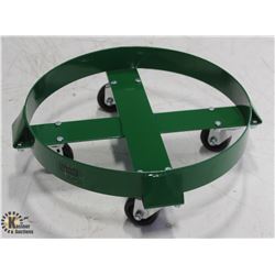 ULINE GREEN 30 GALLON STEEL DRUM DOLLY