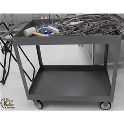 ULINE GREY 2 SHELF STEEL UTILITY CART