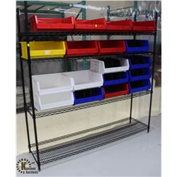 ULINE BLACK FOUR TIER METAL STORAGE RACK