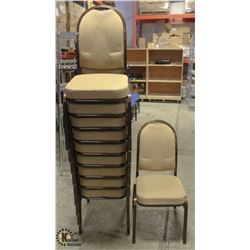 LOT OF 10 GOLD PADDED BANQUET CHAIRS W/ SPARKLE