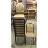 Image 1 : LOT OF 10 GOLD PADDED BANQUET CHAIRS W/ SPARKLE