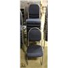 Image 1 : LOT OF 10 NAVY PADDED BANQUET CHAIRS W/ GREY FRAME