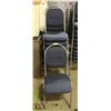Image 1 : LOT OF 9 NAVY PADDED BANQUET CHAIRS W/ GREY FRAME