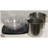 Image 1 : LOT W/ 2 LARGE POTS, 2 XLARGE SALAD